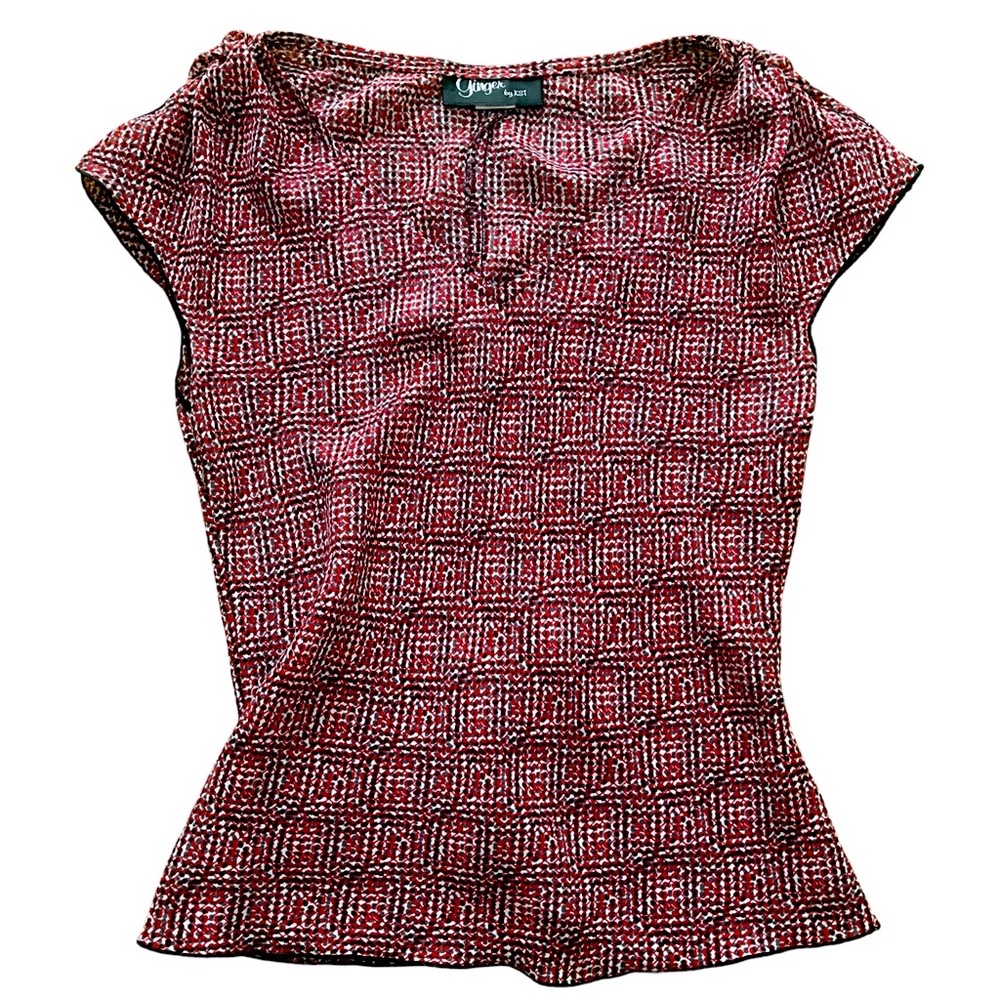 Red and black summer blouse